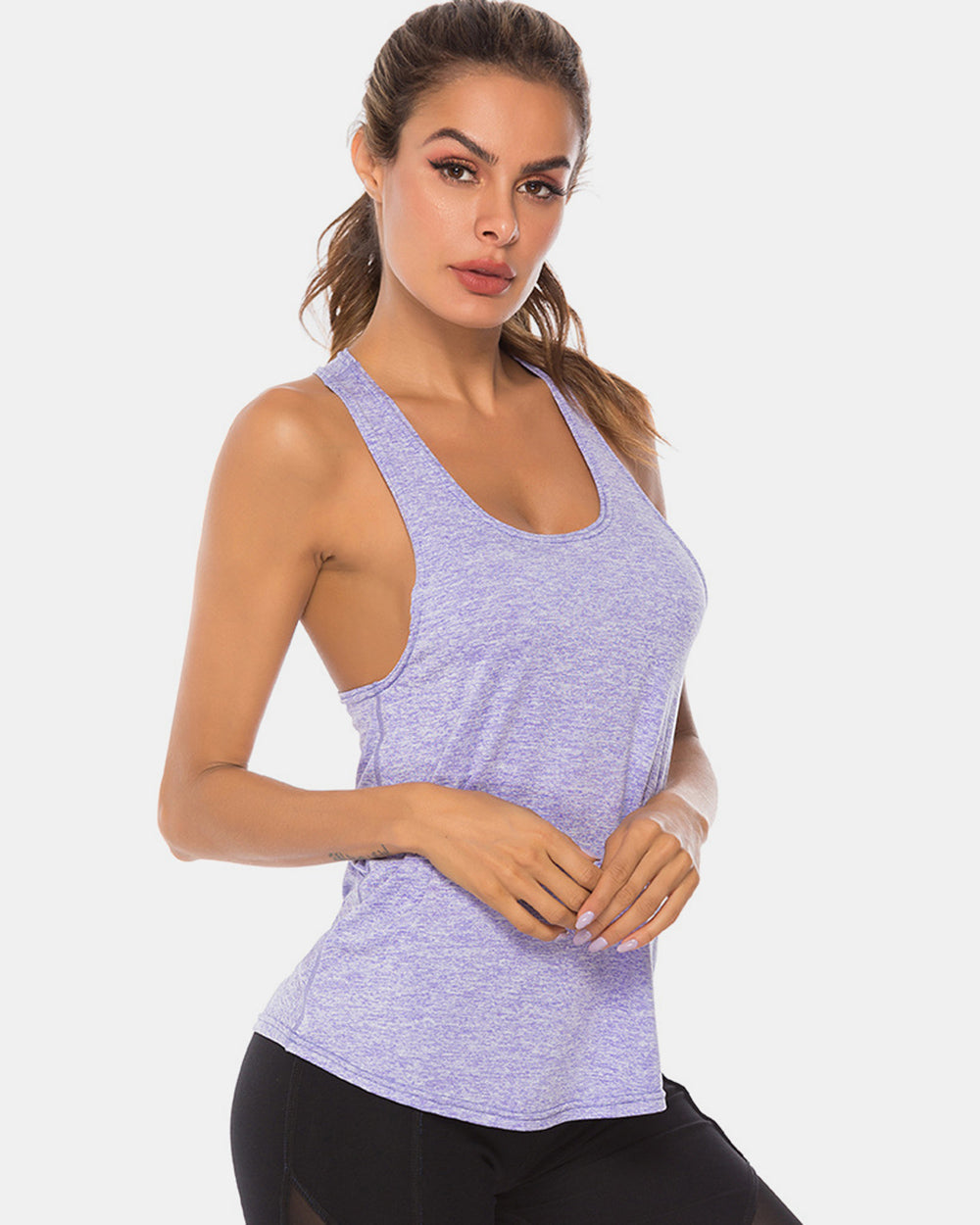 Goddess Size Scoop Neck Wide Strap Active Tank