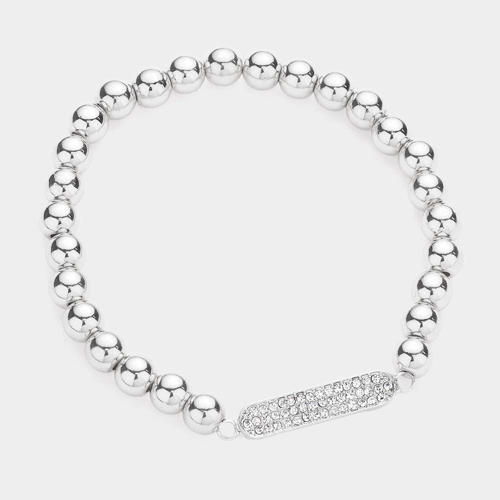 Pave Rhinestone Oval accented bracelet