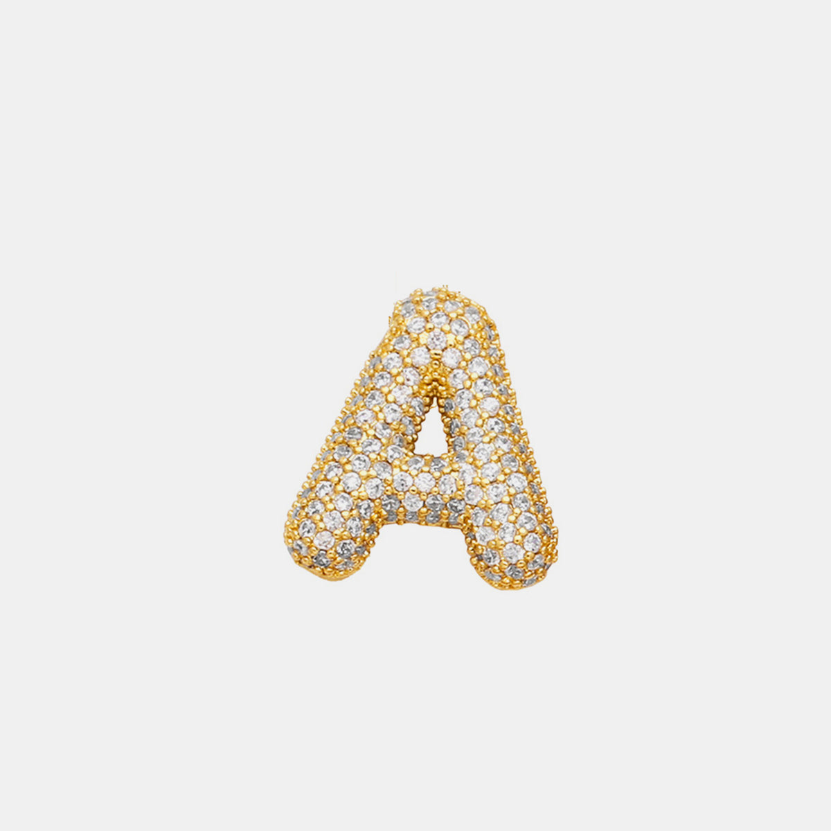 Inlaid Zircon Bubble Initial Necklace A-K