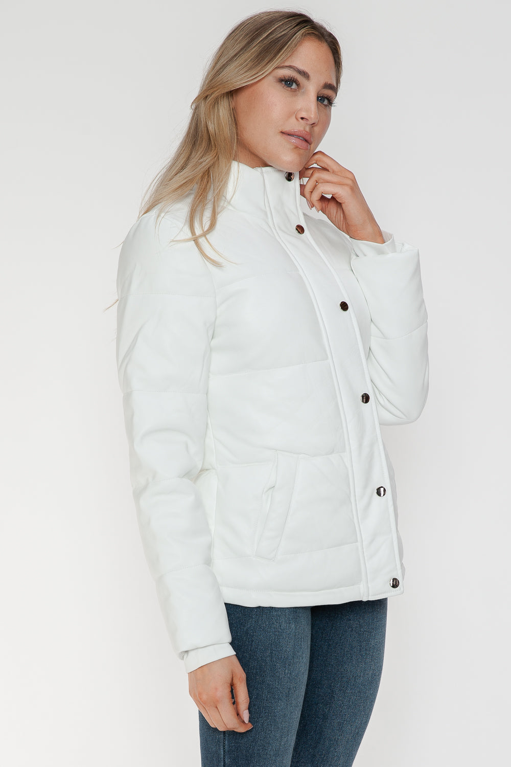 YMI Pocketed Zip Up Turtleneck Puffer Jacket