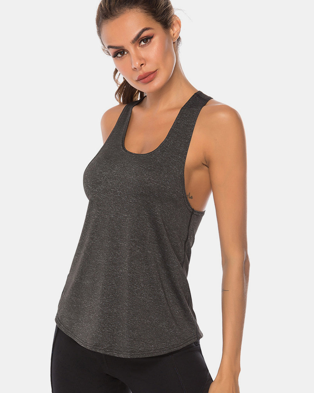 Goddess Size Scoop Neck Wide Strap Active Tank