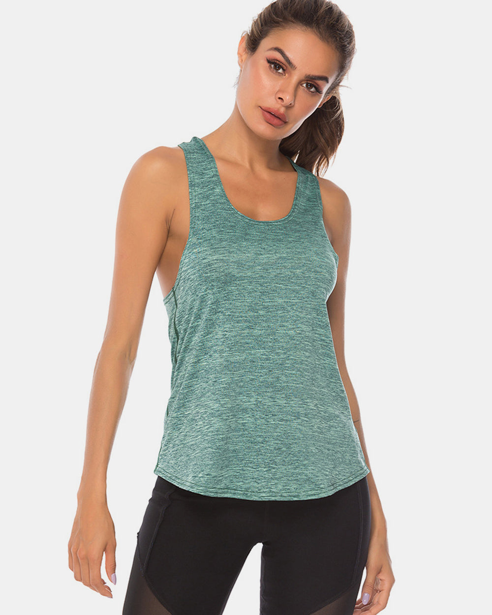 Goddess Size Scoop Neck Wide Strap Active Tank