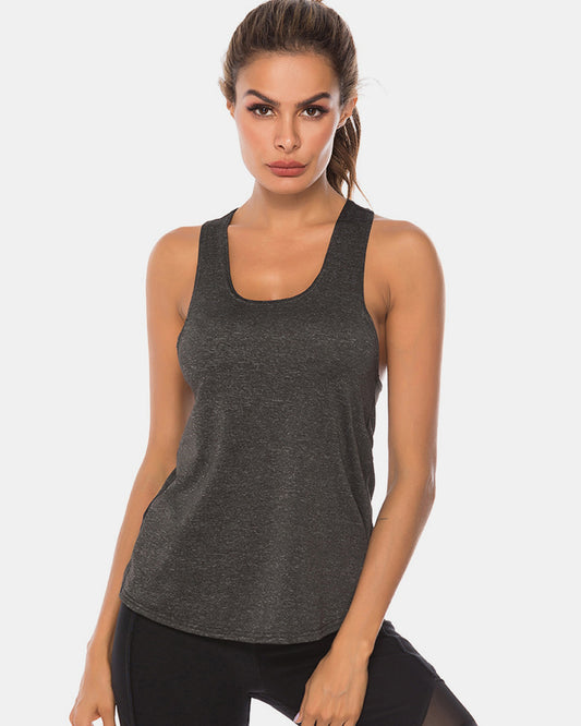 Goddess Size Scoop Neck Wide Strap Active Tank