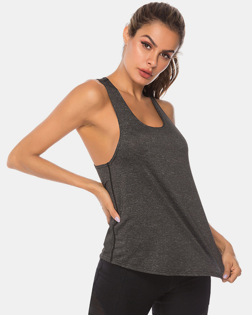 Goddess Size Scoop Neck Wide Strap Active Tank