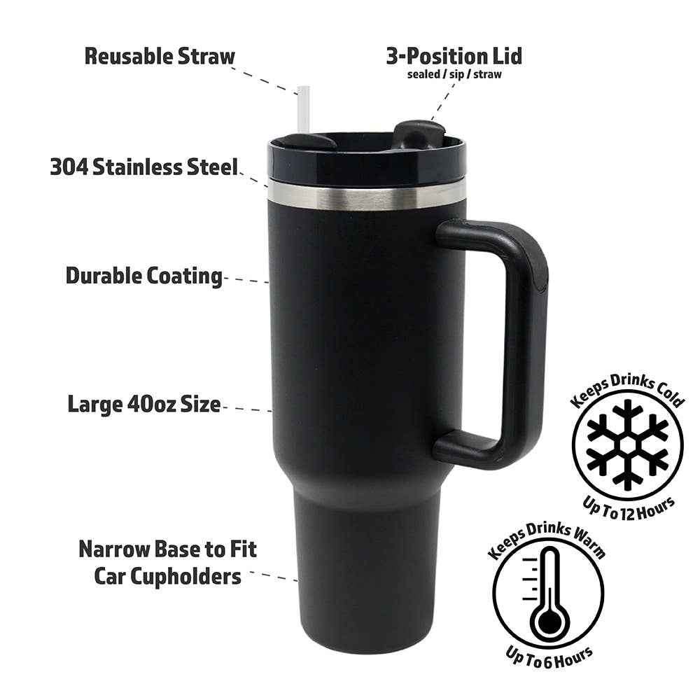 40 oz Oversized Dupe Tumbler | Black