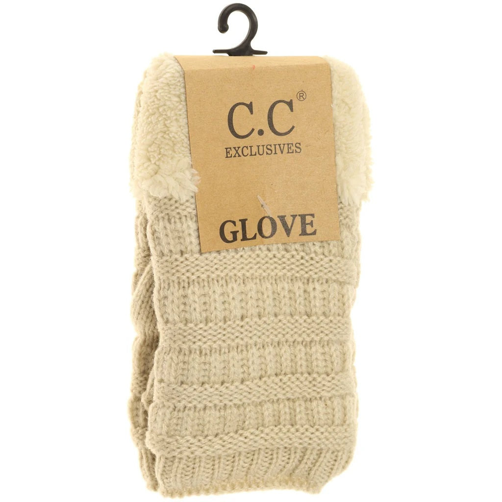 CC Fingerless Sherpa Lined Gloves