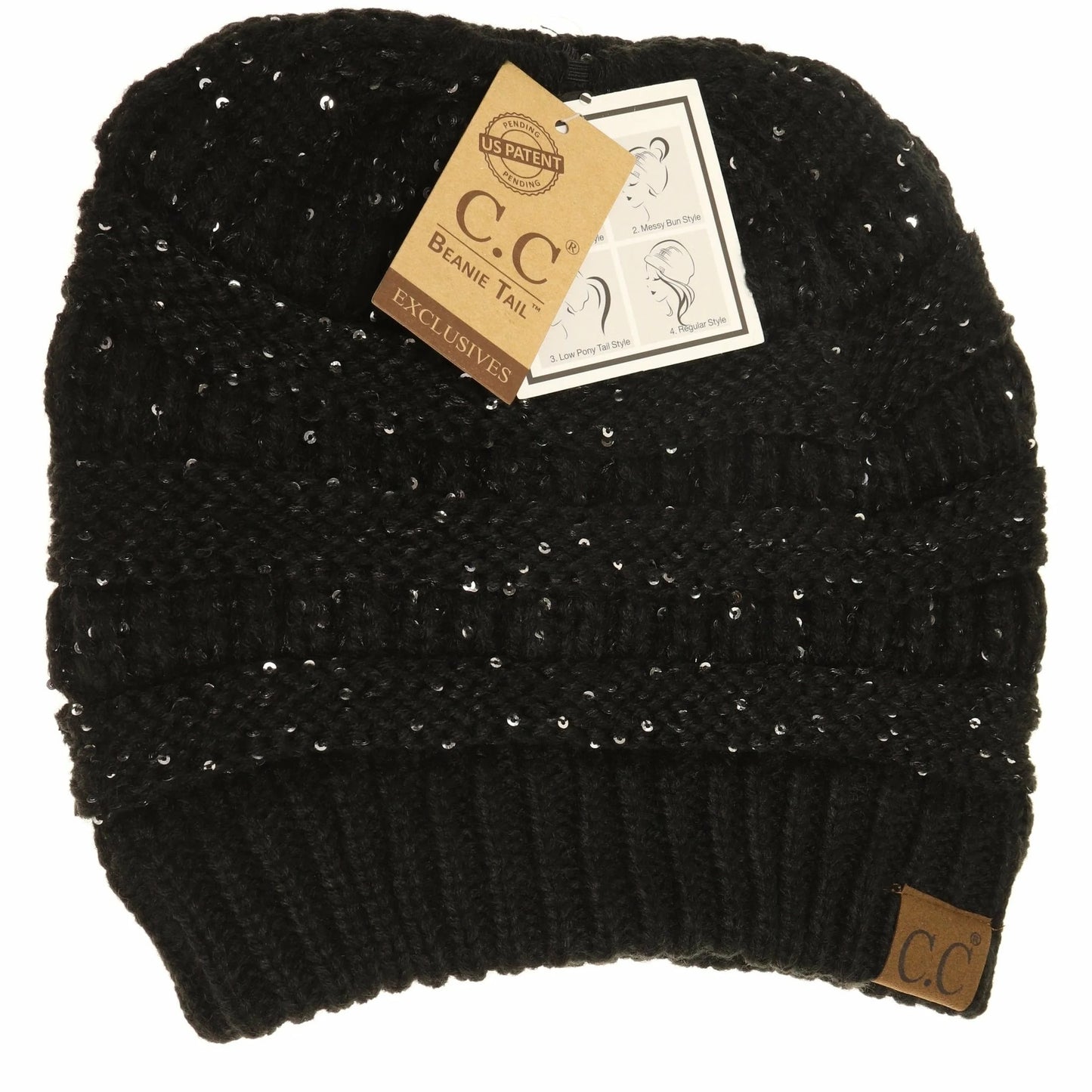 Sequin CC Beanie Tail Beanie