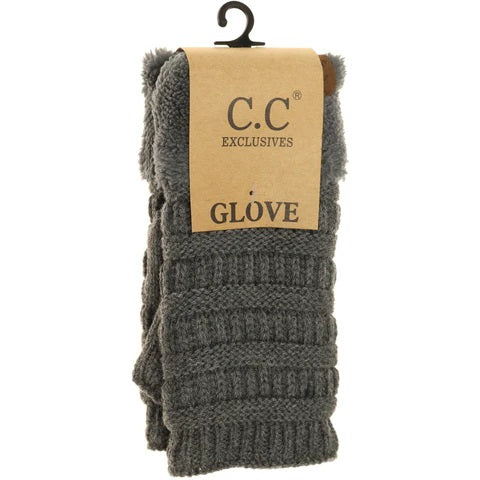 CC Fingerless Sherpa Lined Gloves