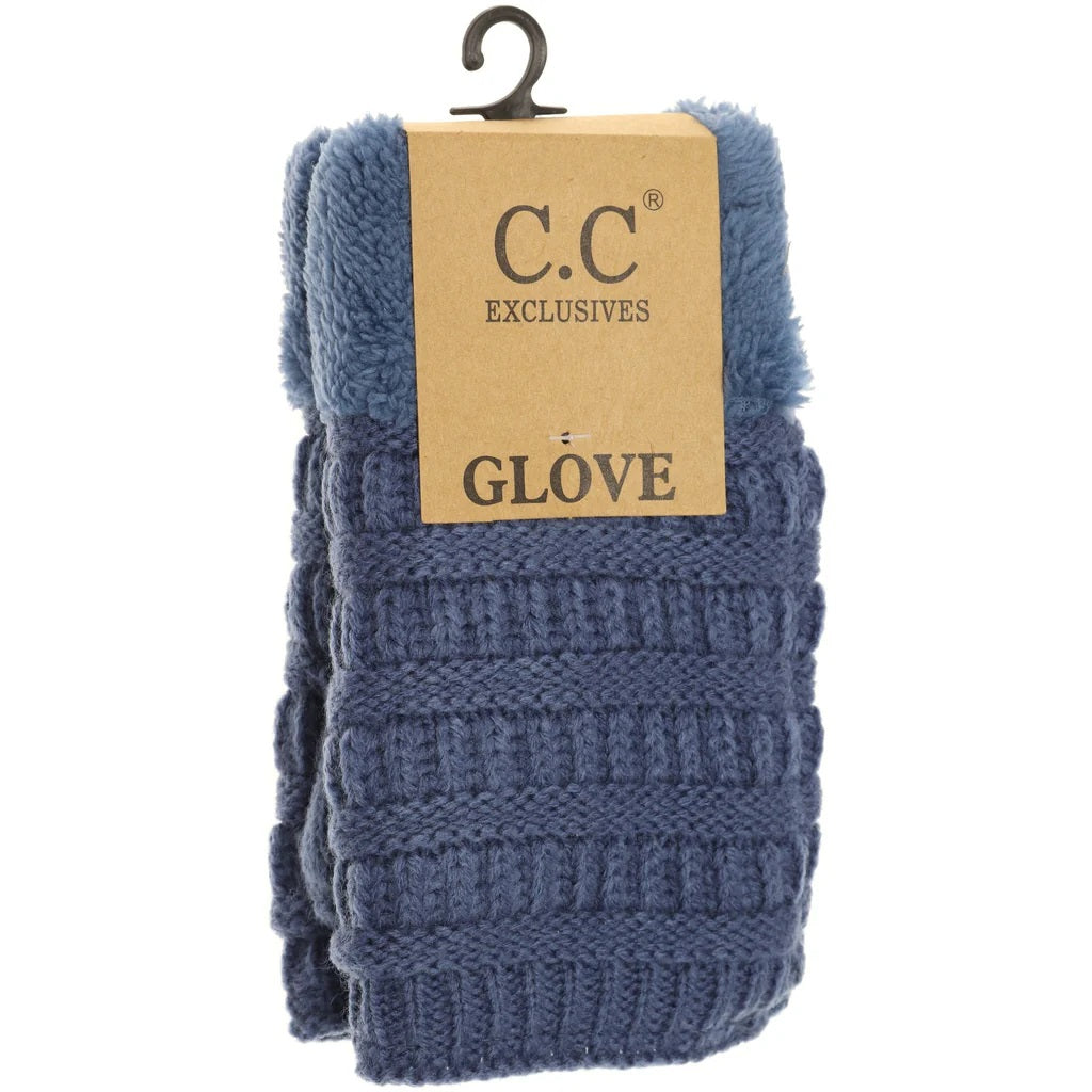 CC Fingerless Sherpa Lined Gloves