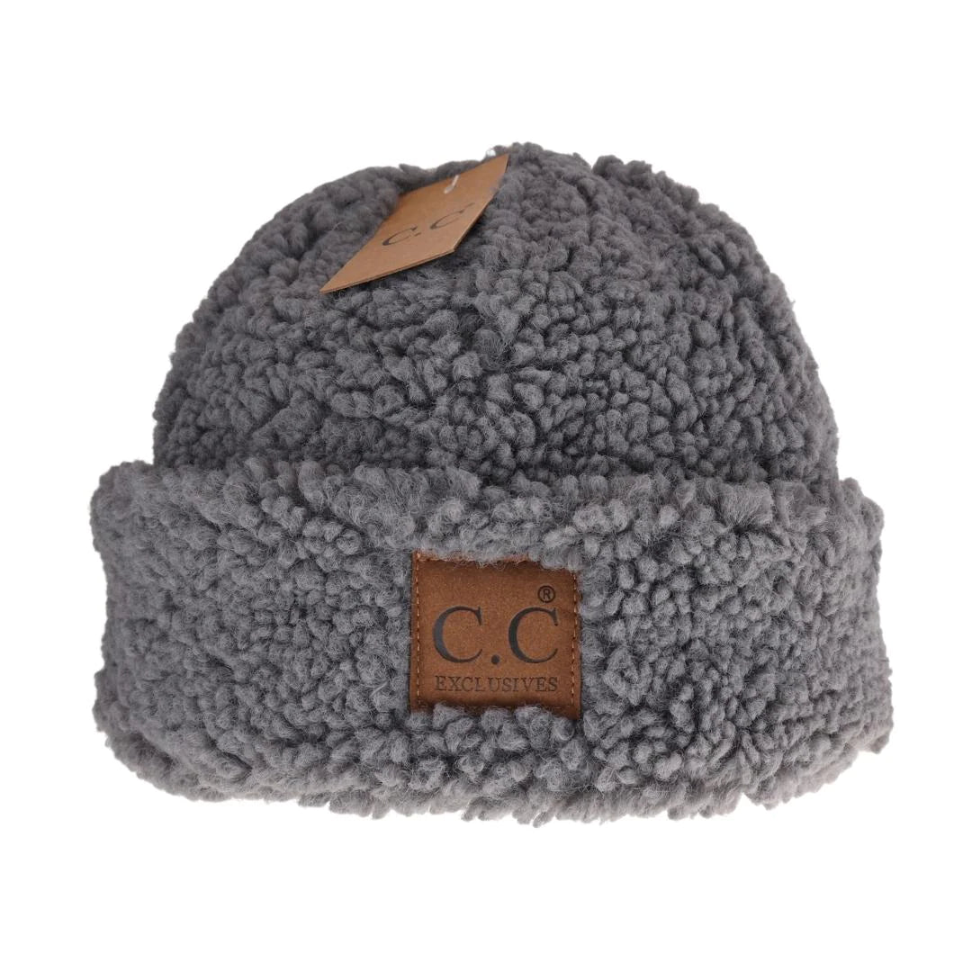 Fuzzy Lined Sherpa Cuffed C.C Beanie HAT