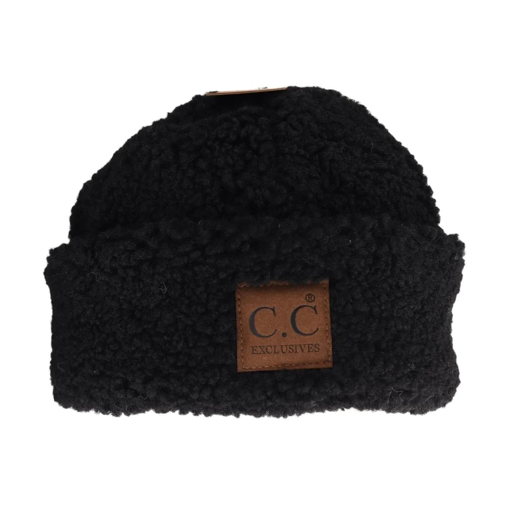 Fuzzy Lined Sherpa Cuffed C.C Beanie HAT