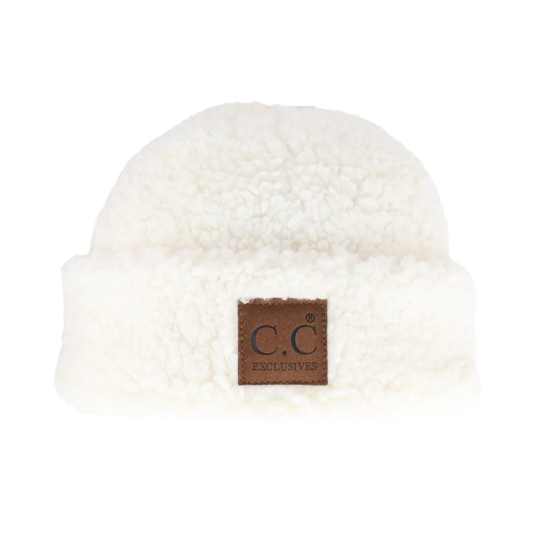 Fuzzy Lined Sherpa Cuffed C.C Beanie HAT