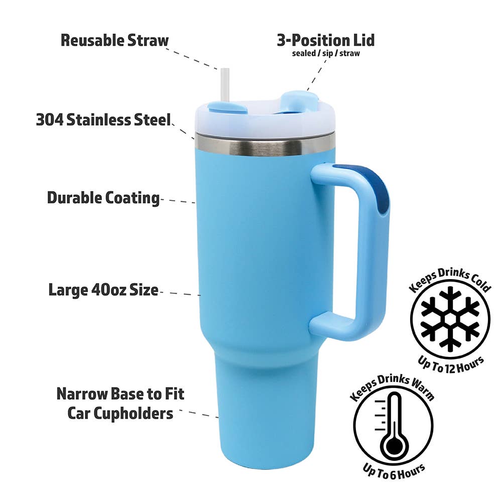 40 oz Oversized Dupe Tumbler | Sky Blue