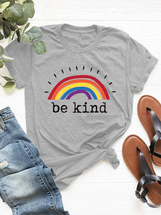 Be Kind Graphic Round Neck Short Sleeve T-Shirt