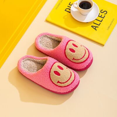 Melody Pink Smiley Face Slippers